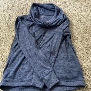 Athleta Navy Heather Blissful Cowl Hoodie Sweatshirt